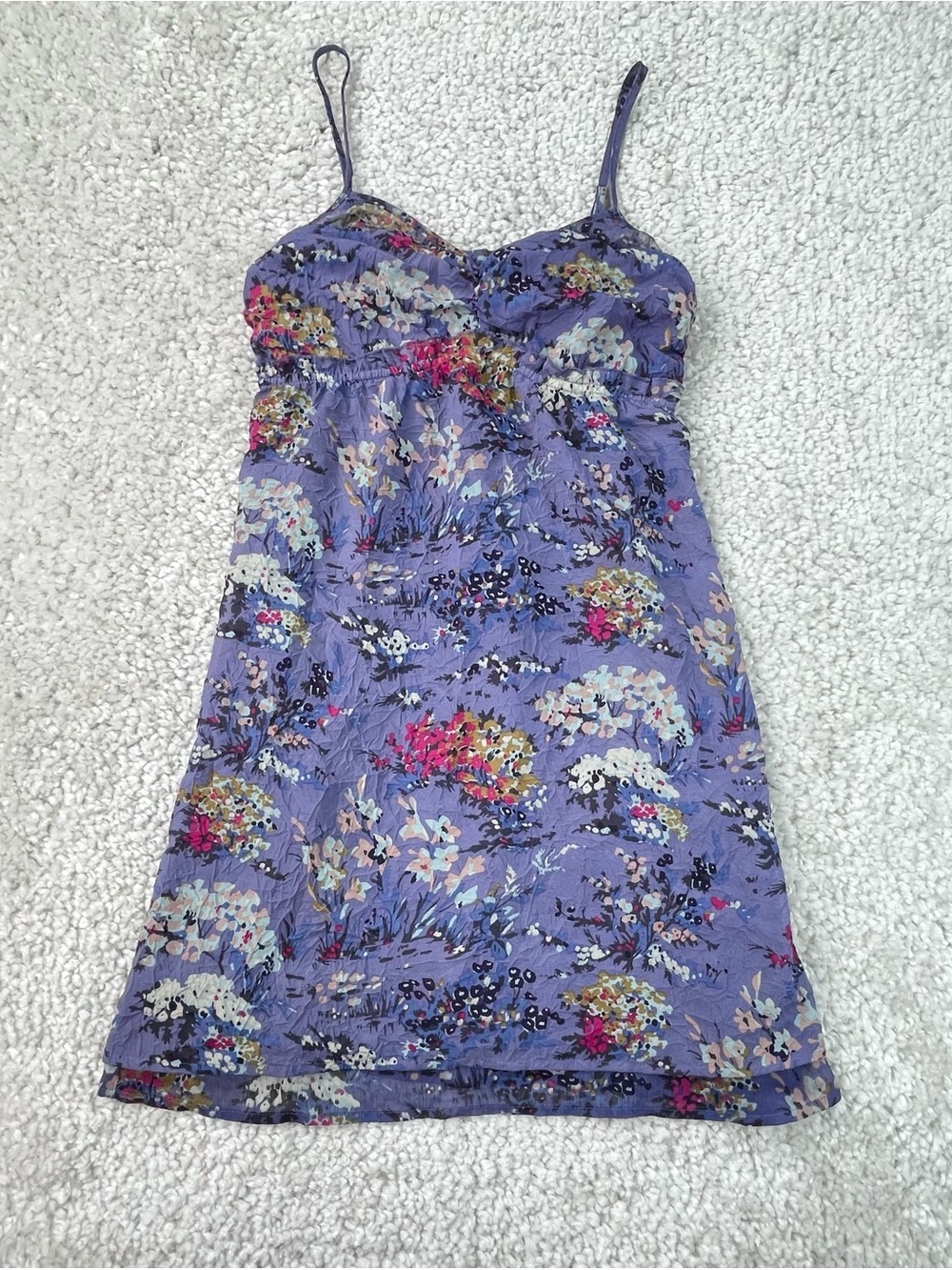 American Eagle Mini Dress Purple Floral Y2K 2000s size 2